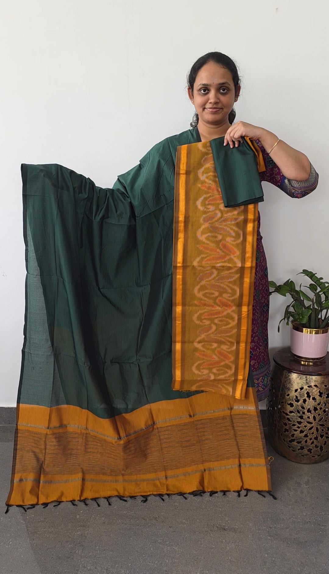Pochampally sico set with ikkat damn - SD554