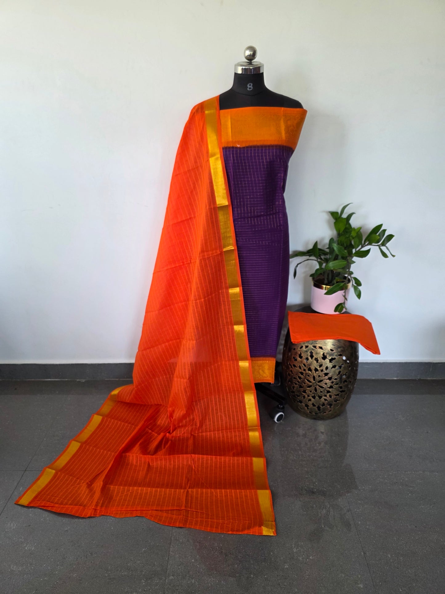 Madurai sungudi zari kattam salwar set -MS67