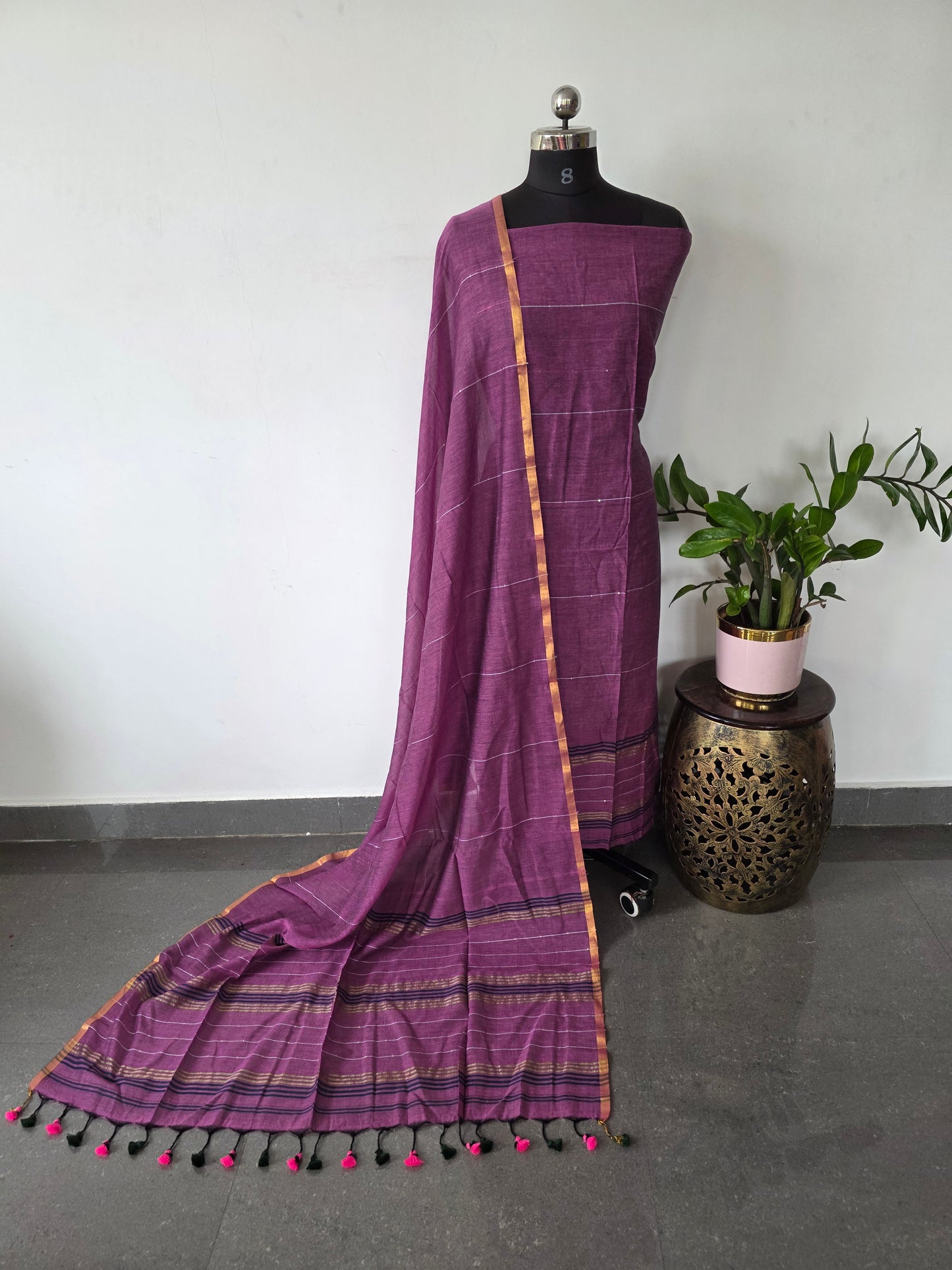 Premium mul khadi sequence work set - MUL282