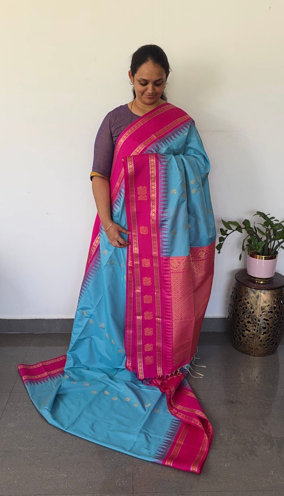 Gadwal semi soft silk saree - GS91