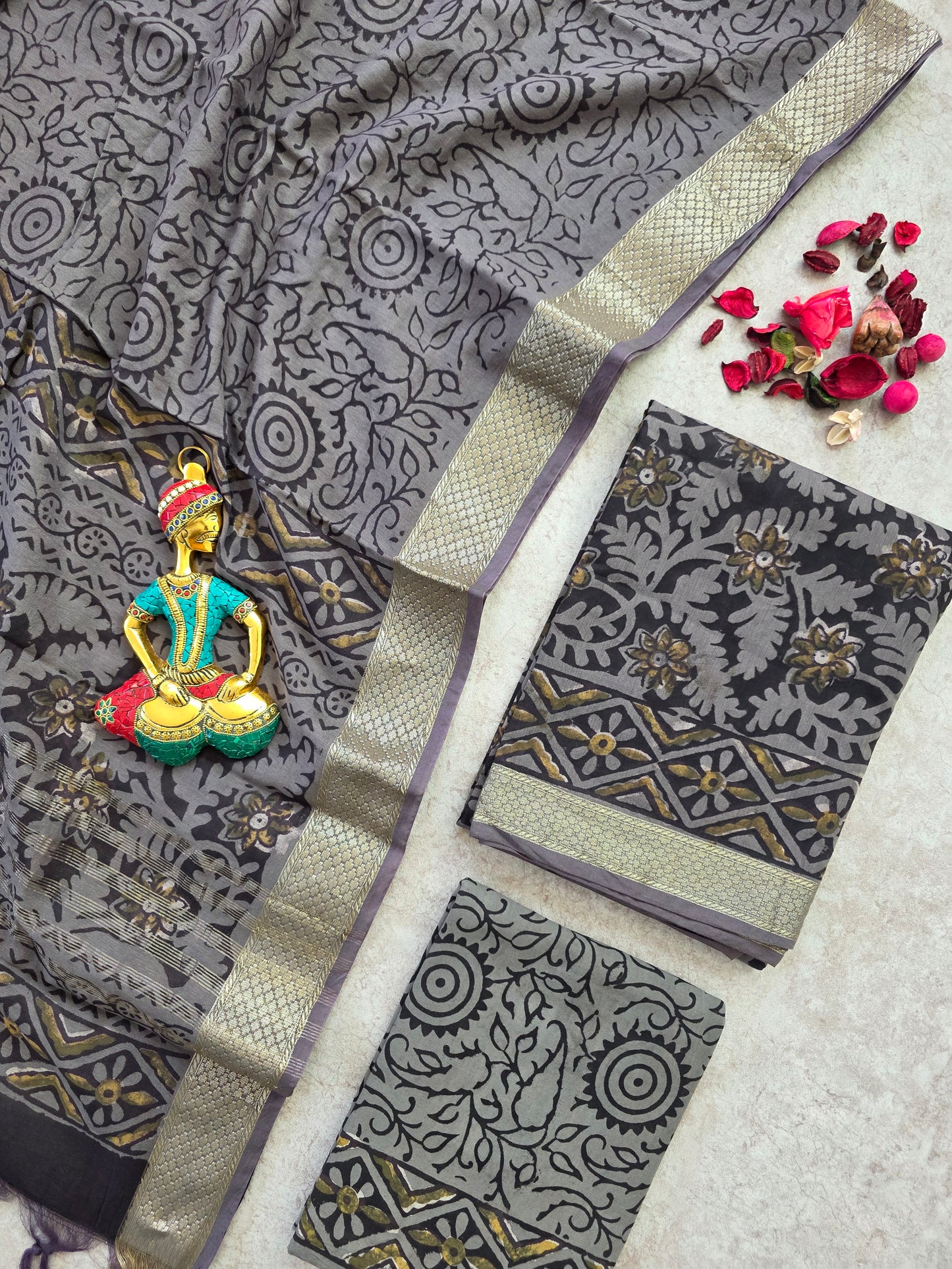 Handblock Jaipuri maheswari salwar set - JB32