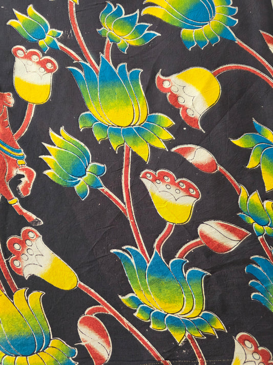 Pure chennuri silk kalamkari running material ( 0.5mtrs ) - RN11