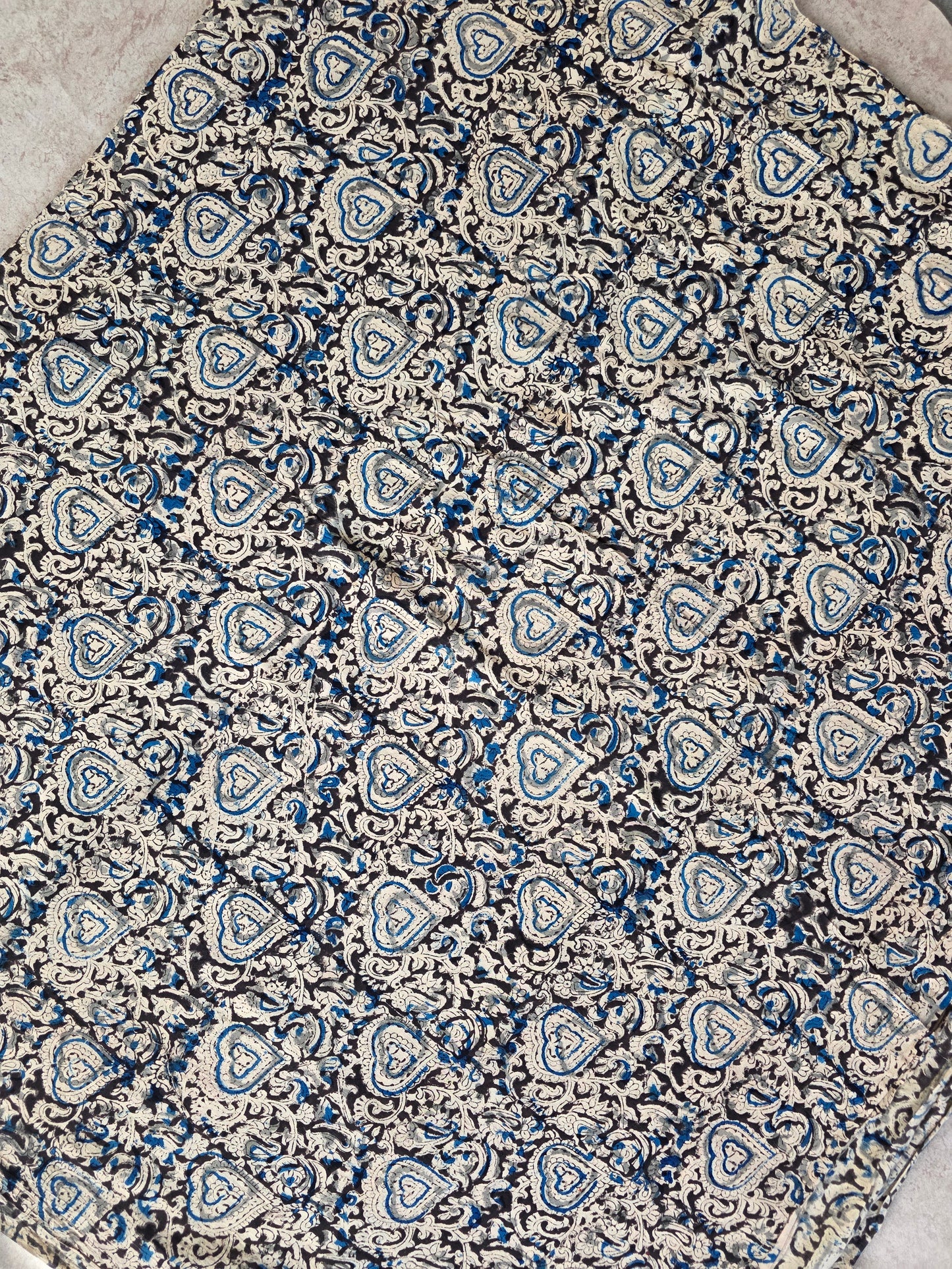 Handblock pure kalamkari cotton running material ( 0.5 mtrs ) - DB37