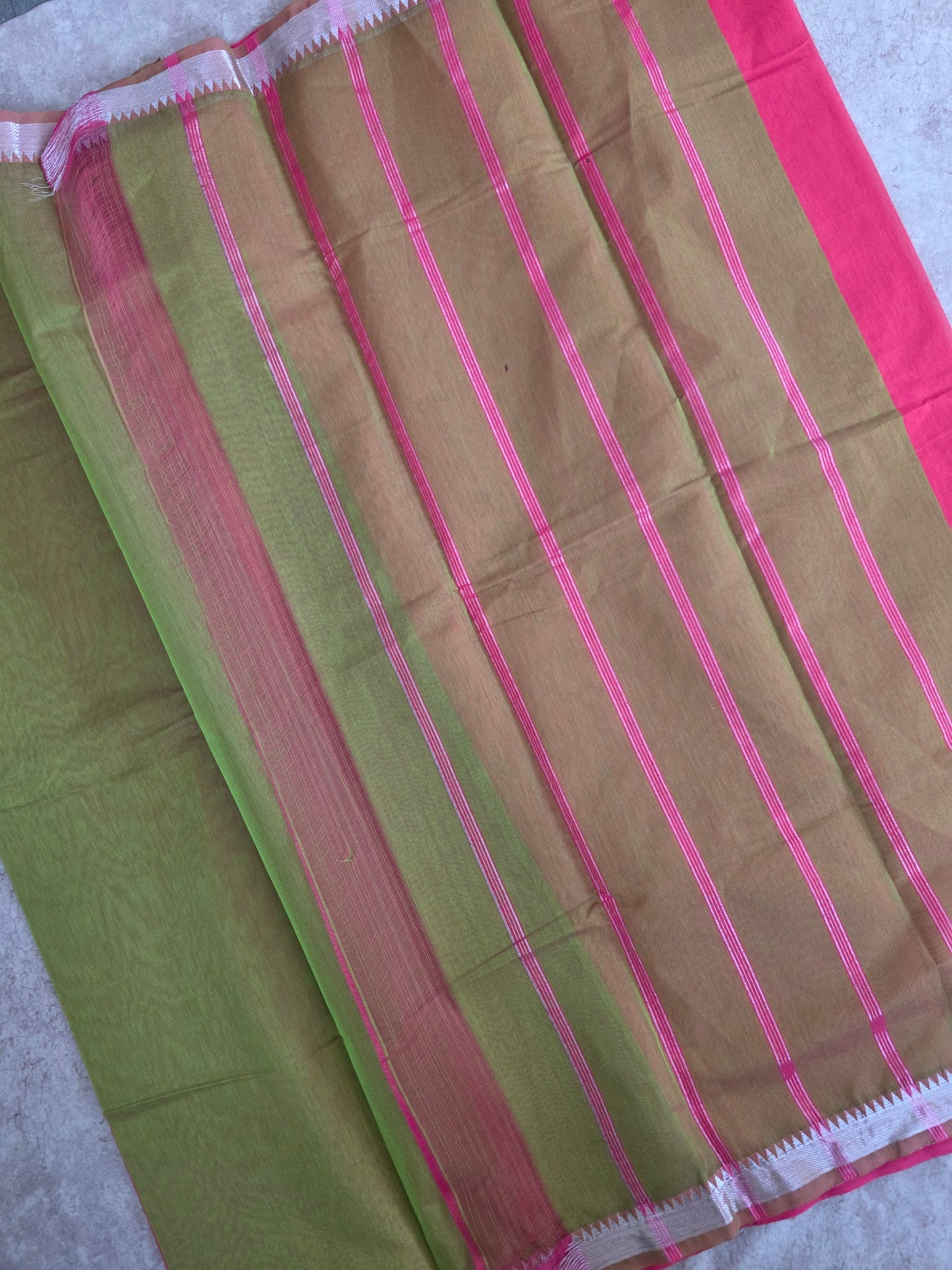 South cotton saree with metallic border - MAA180