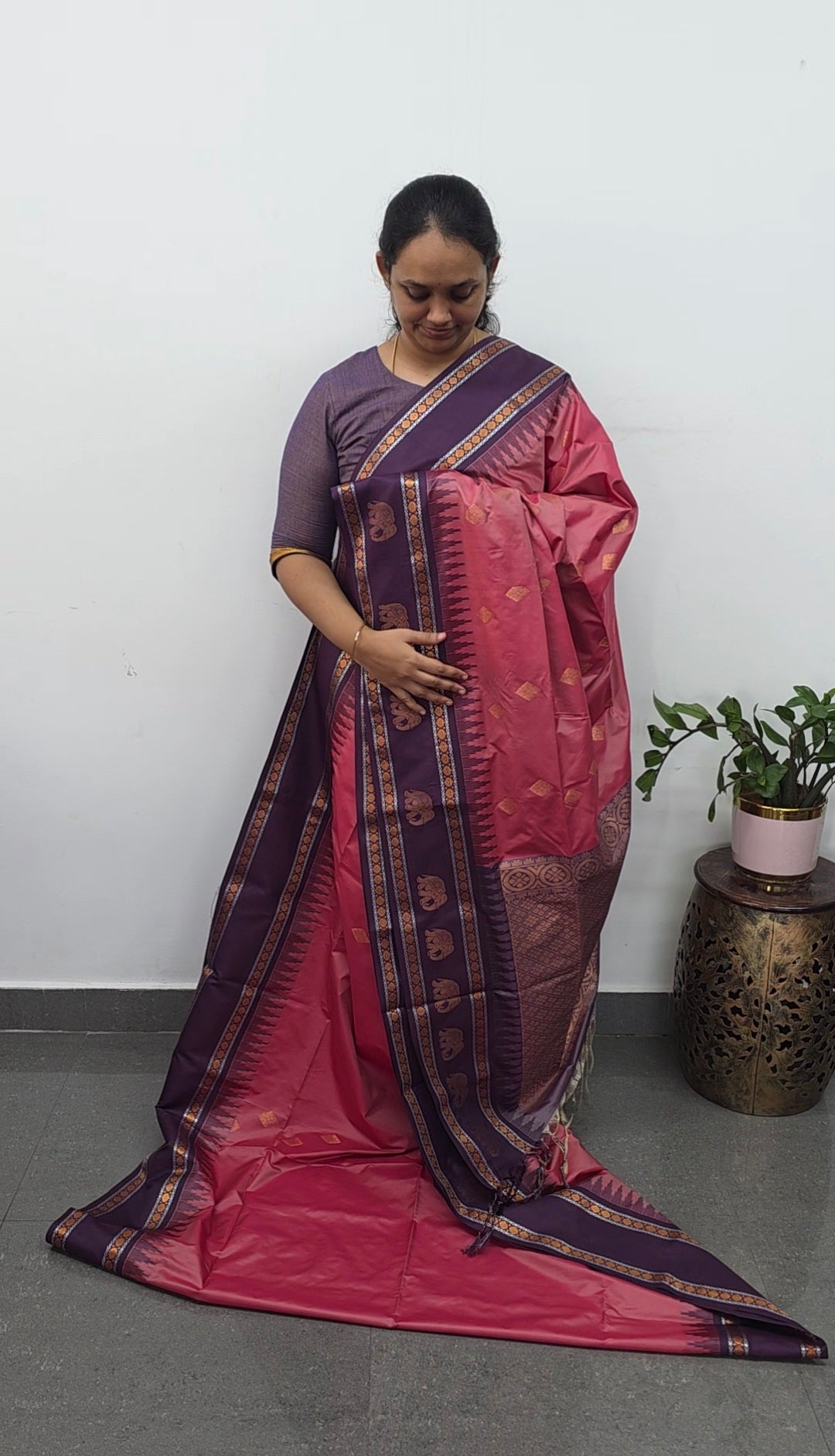 Gadwal semi soft silk saree - GS53