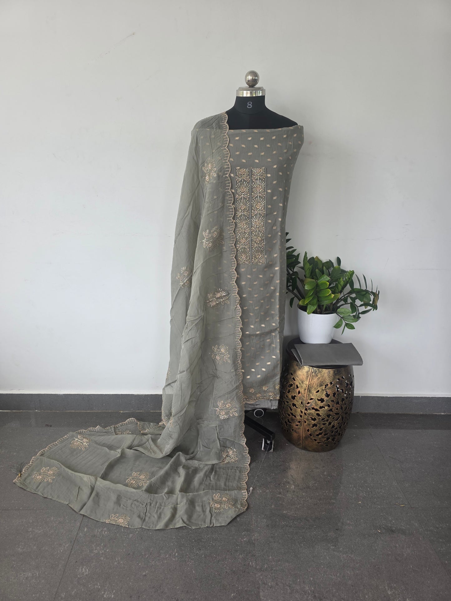 Premium georgette embroidery work set  -296