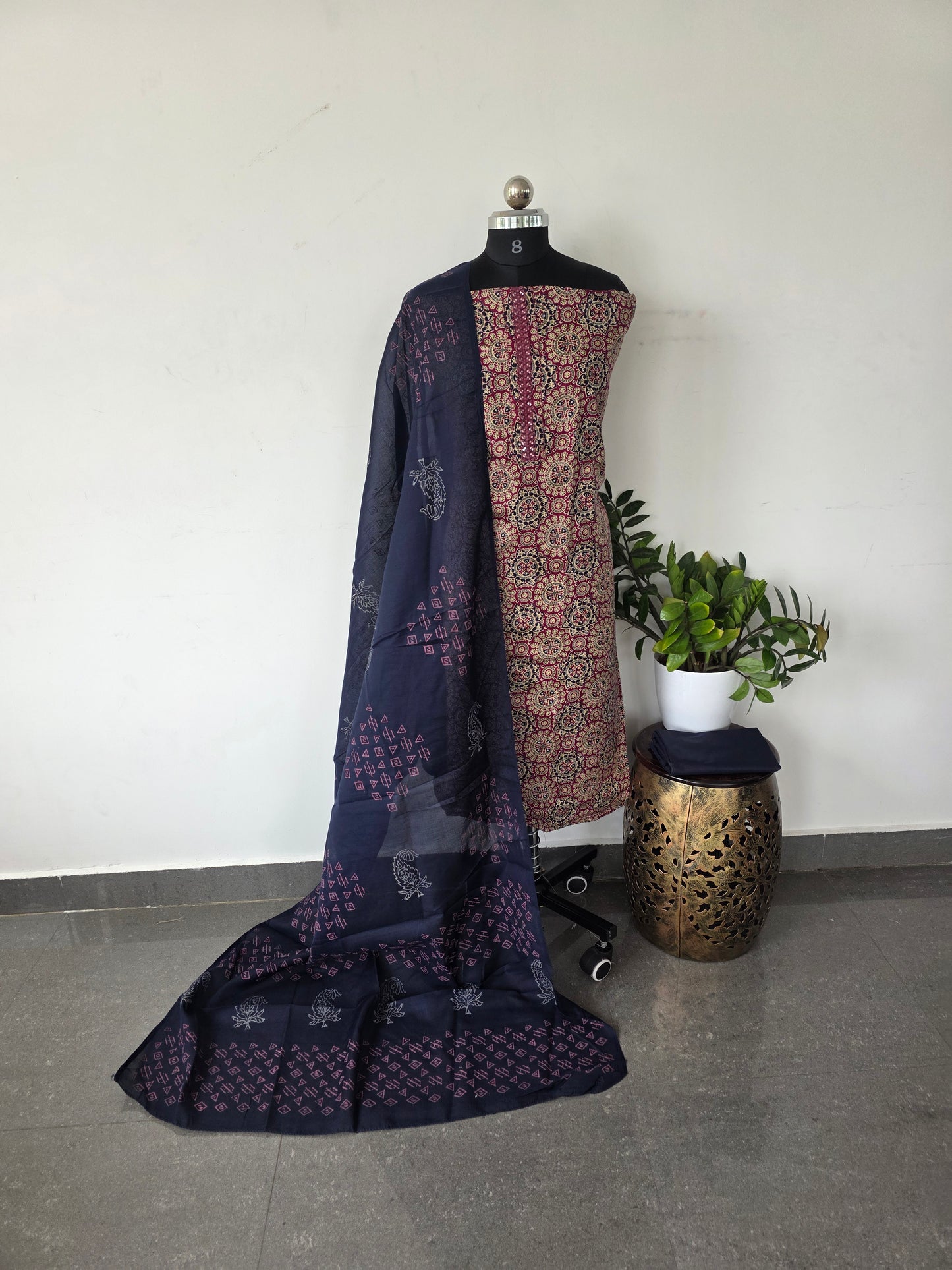 Ajrakh mixed cotton set -262