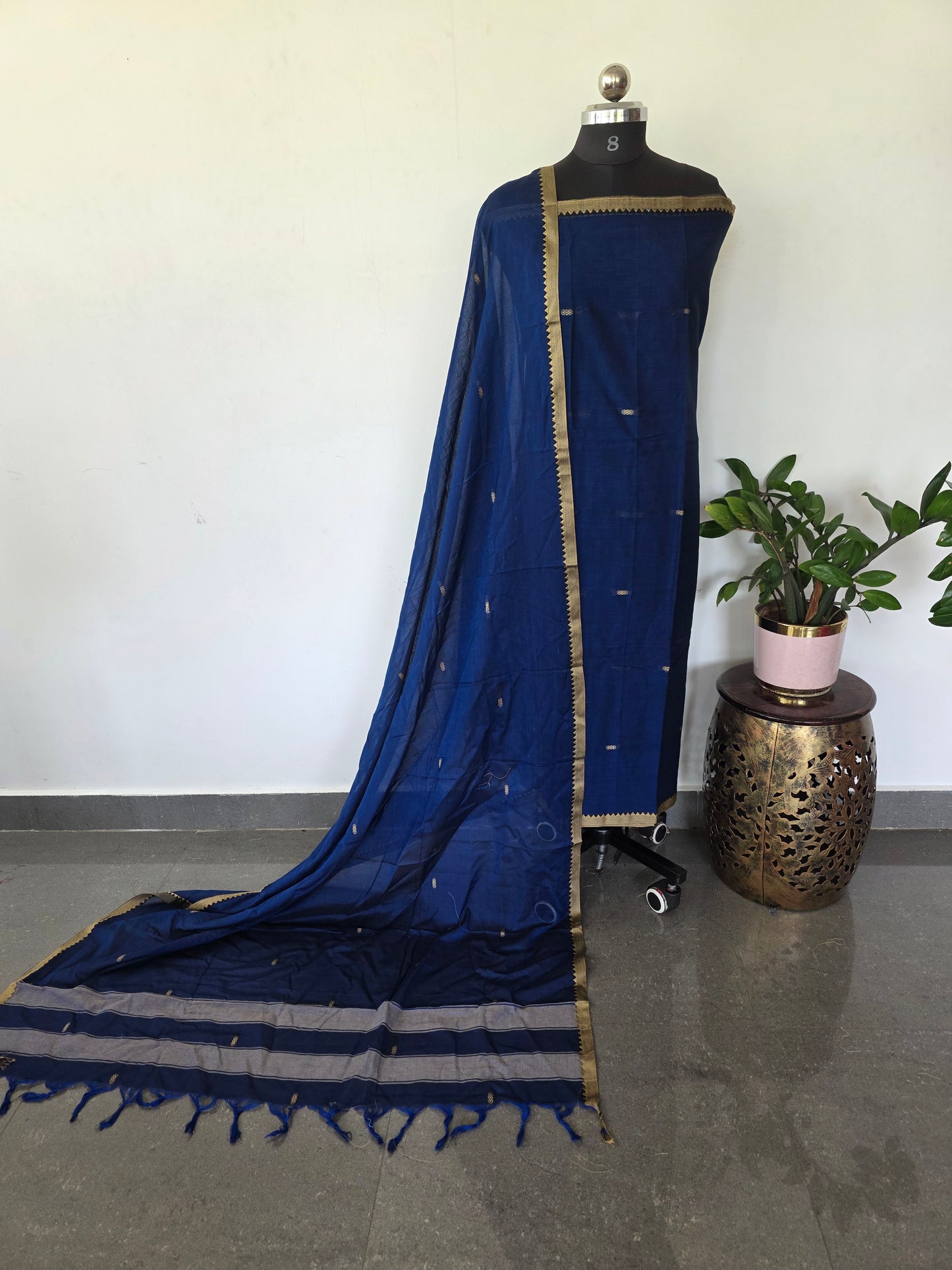 Mercerised narayanapet salwar set with butta weave(4.5 meters) -NA489