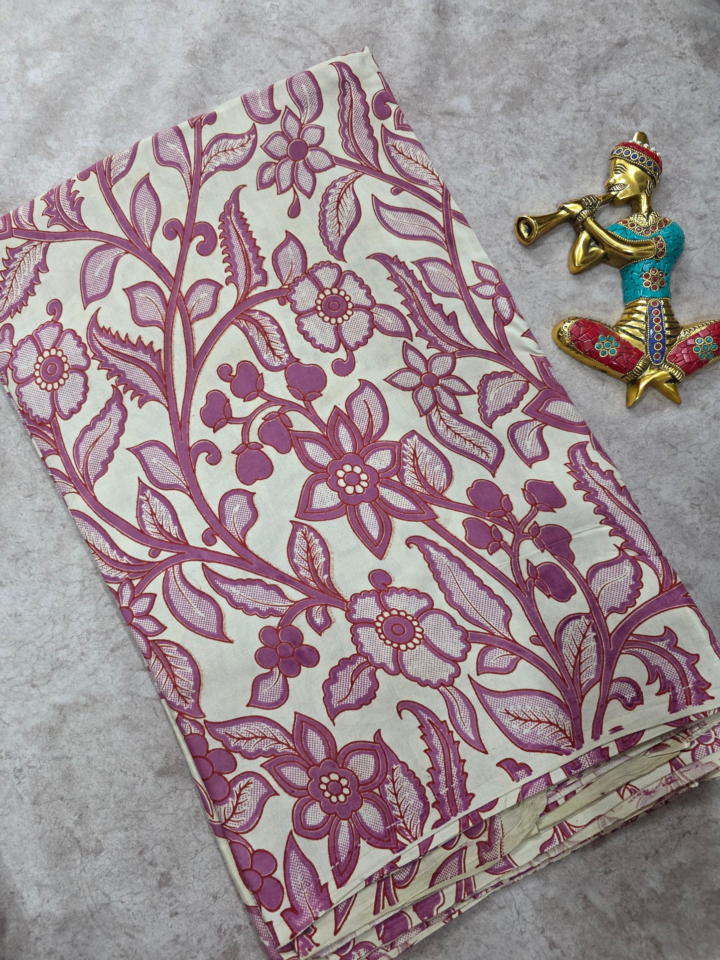 Pure chennuri silk kalamkari running material (0.5 meter)- RV290