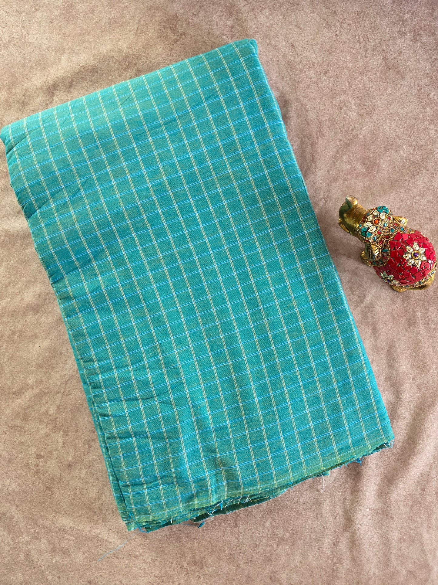 Prewashed Checked south cotton running material (0.5 mtrs) - HRM312