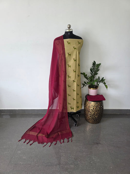 Pure handloom cotton set  - WH55