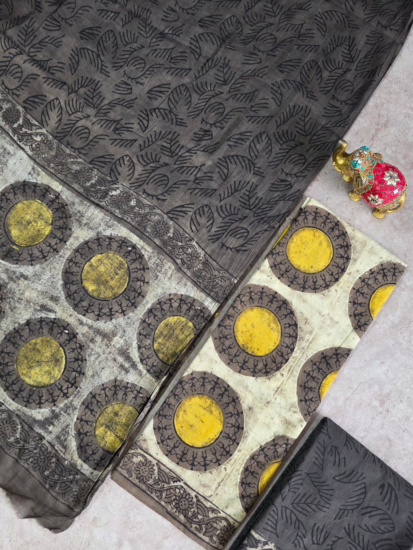 Nashpal Ajrakh Handblock Jaipuri pure cotton set - JA934