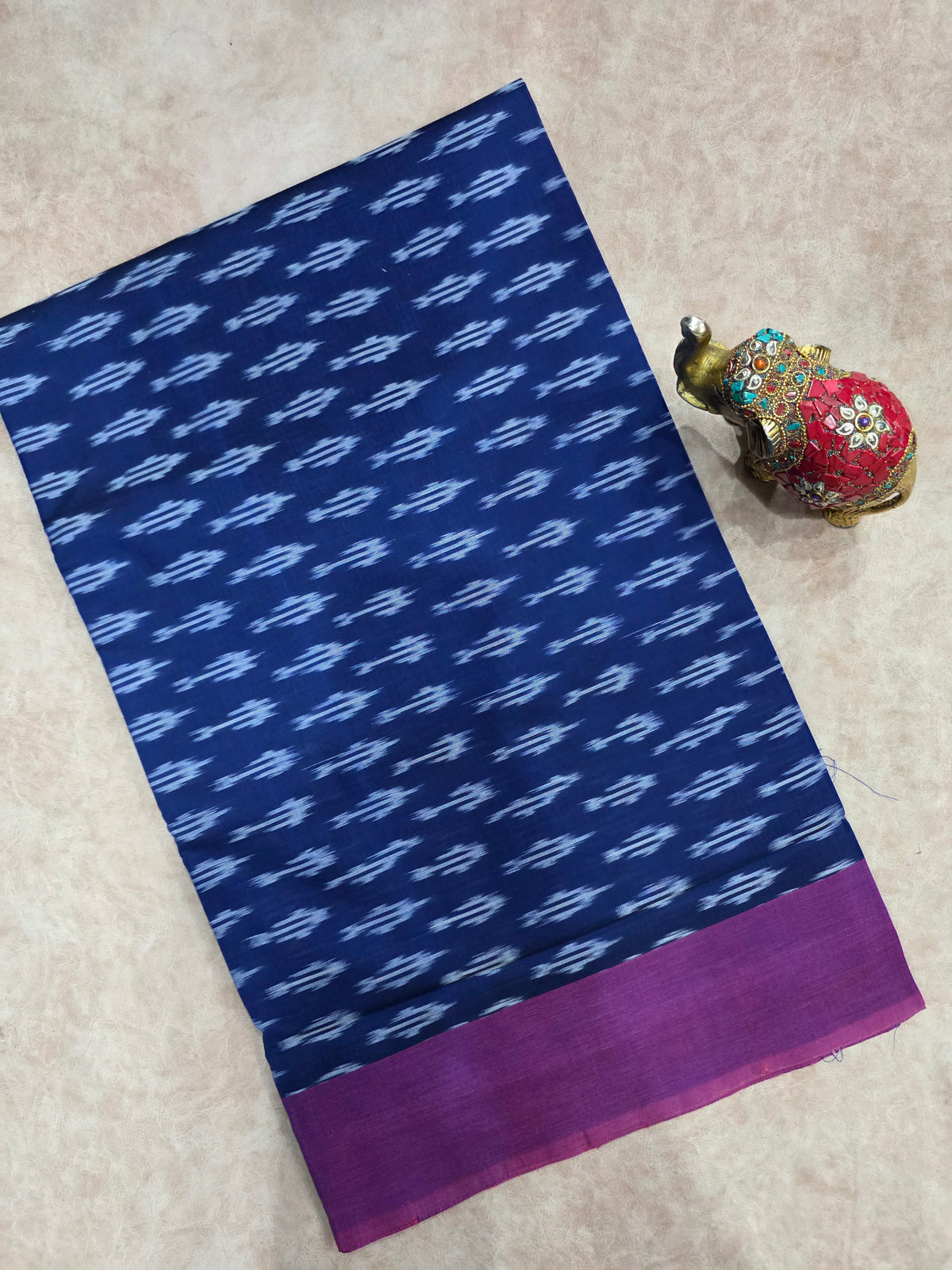 Mercerised warp ikkat saree - WW295
