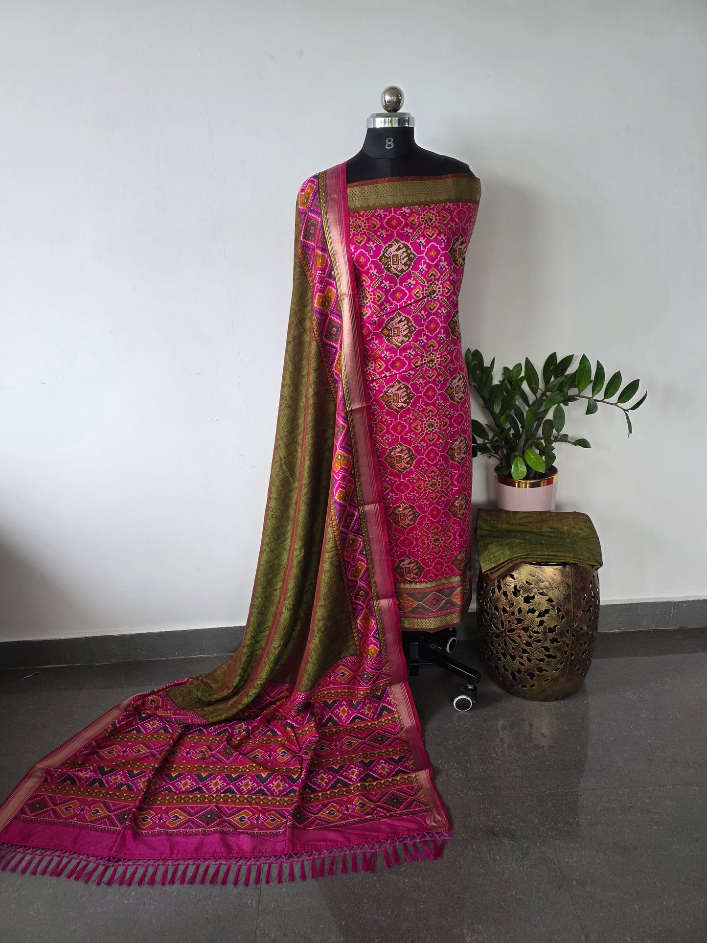 Premium semi Patola silk set - PK71