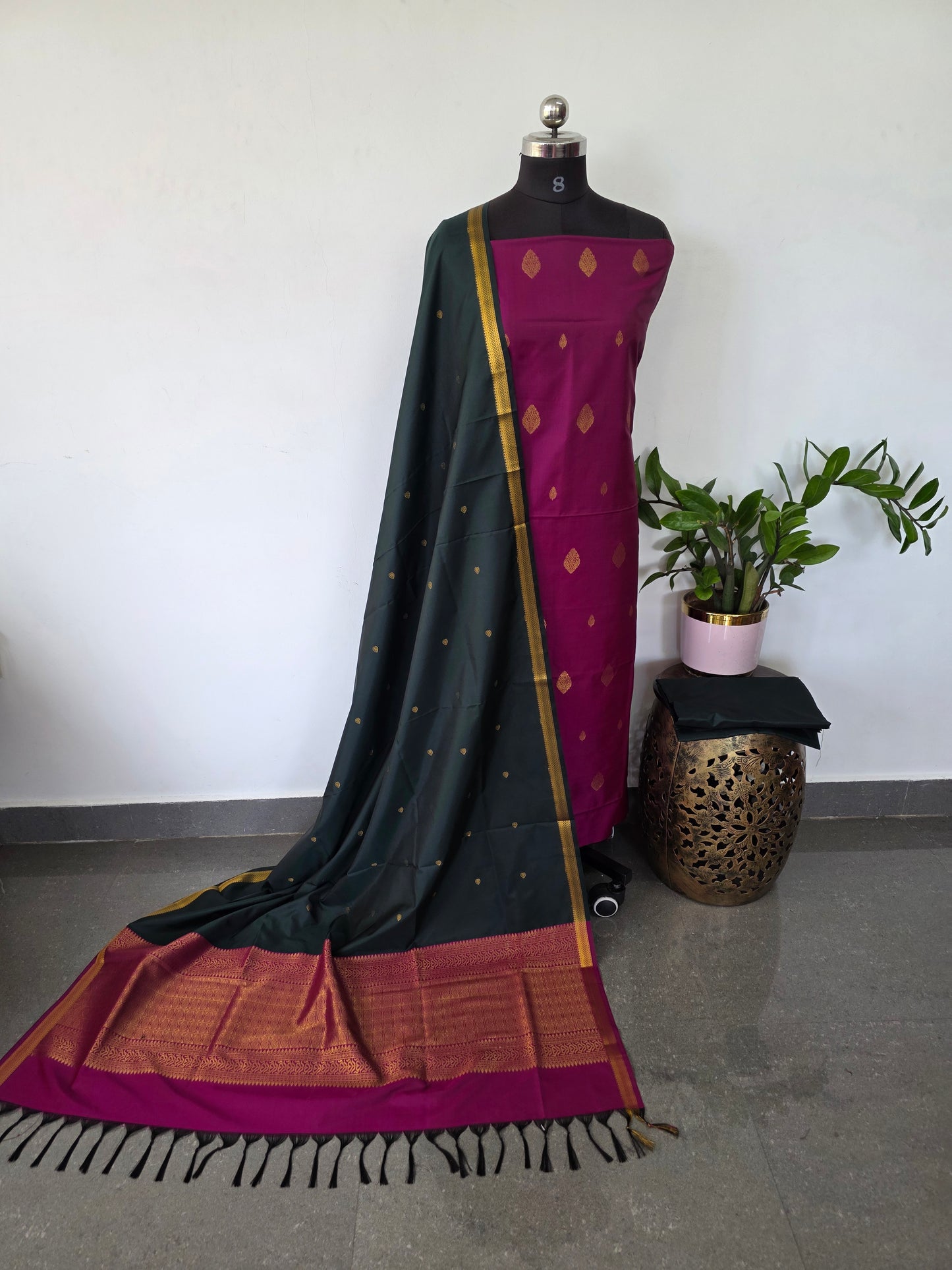 Kanchivaram semi softsilk salwar set - KS19