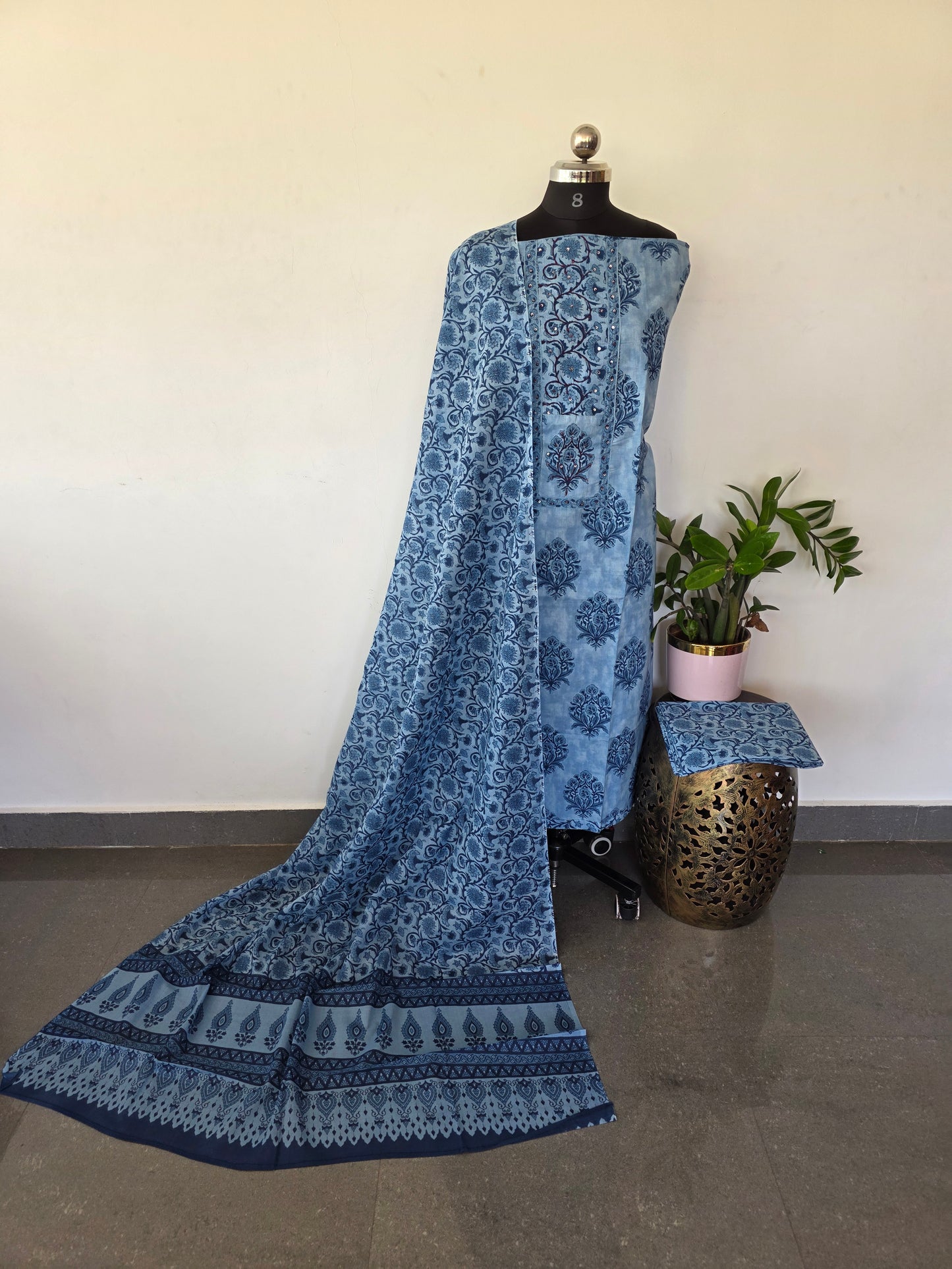 Jaipuri embroidery cotton set - JA810