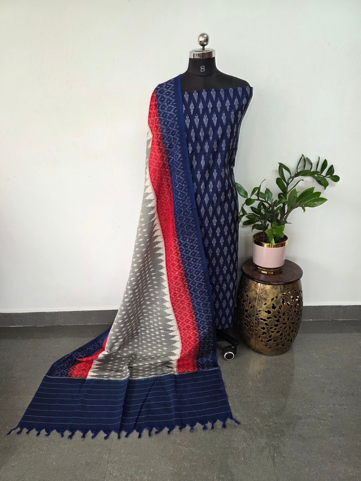 Handloom Mercerised ikkat cotton salwar set - KK208