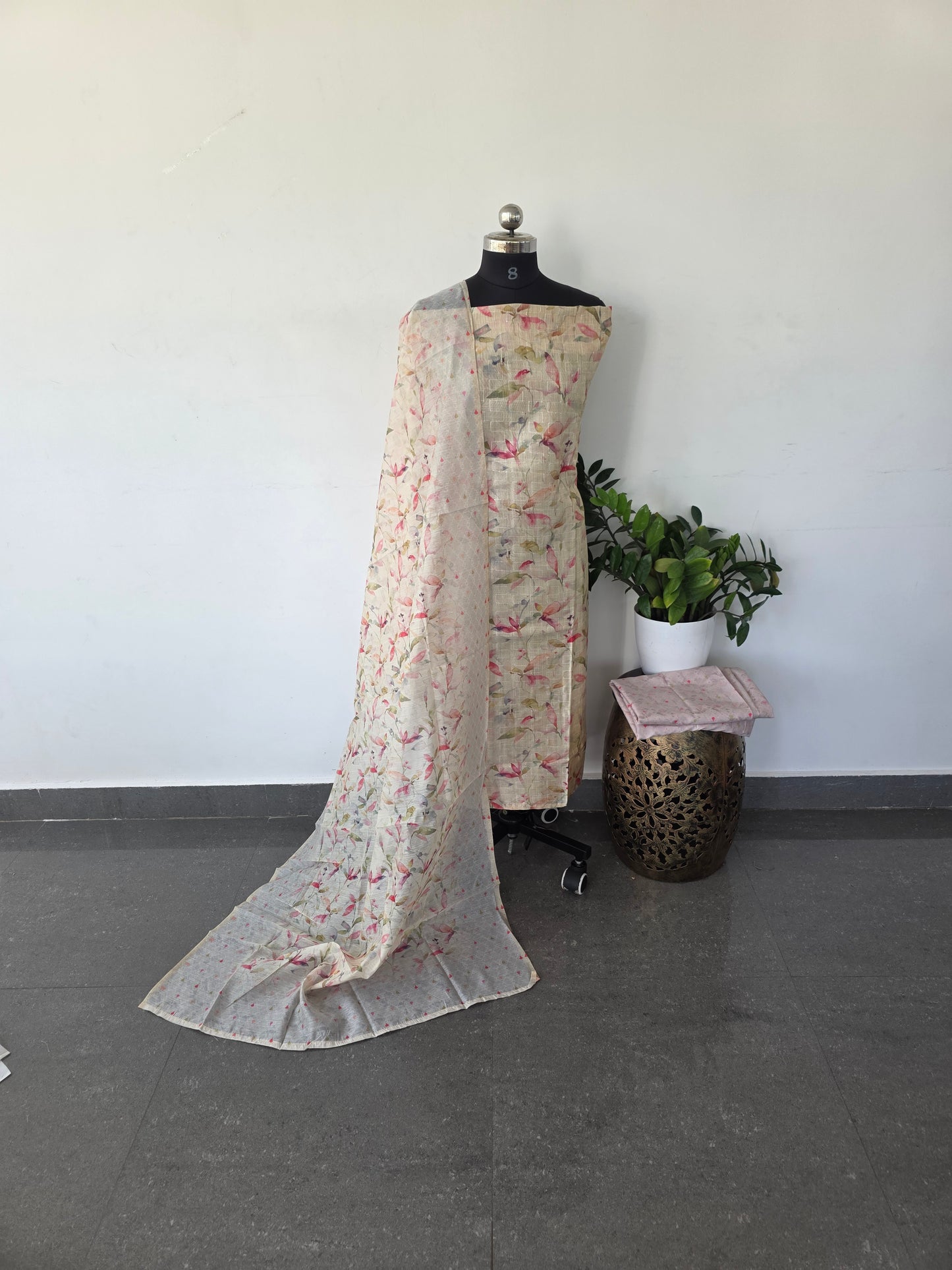 Embroidery Assam silk set - AS12