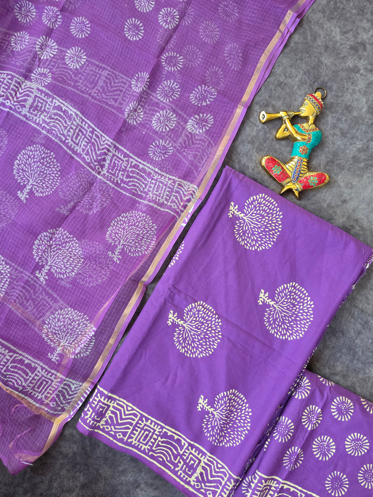 Handblock Jaipuri cotton with Kota duppatta - JA563