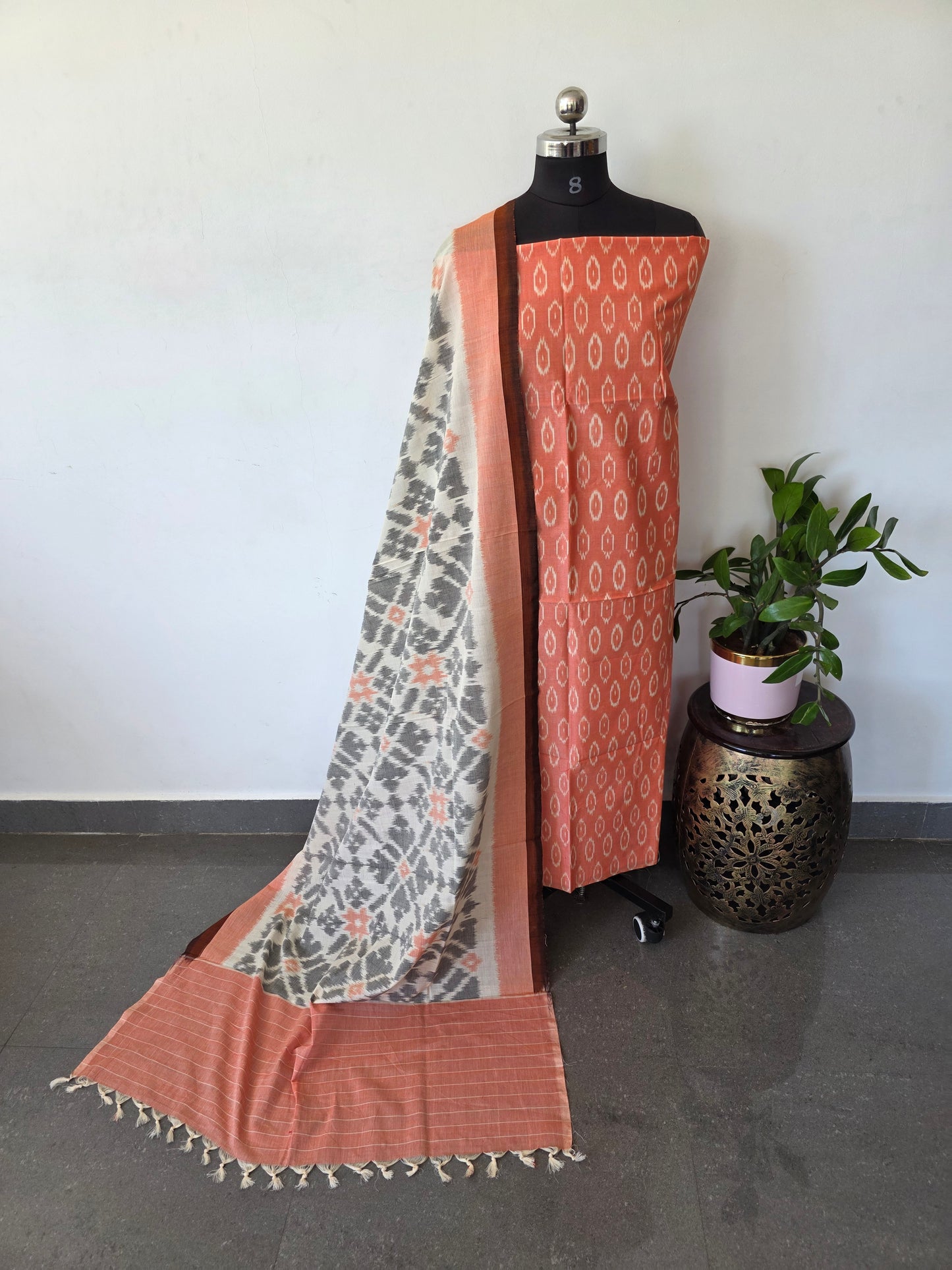 Handloom Mercerised ikkat cotton salwar set - KK109