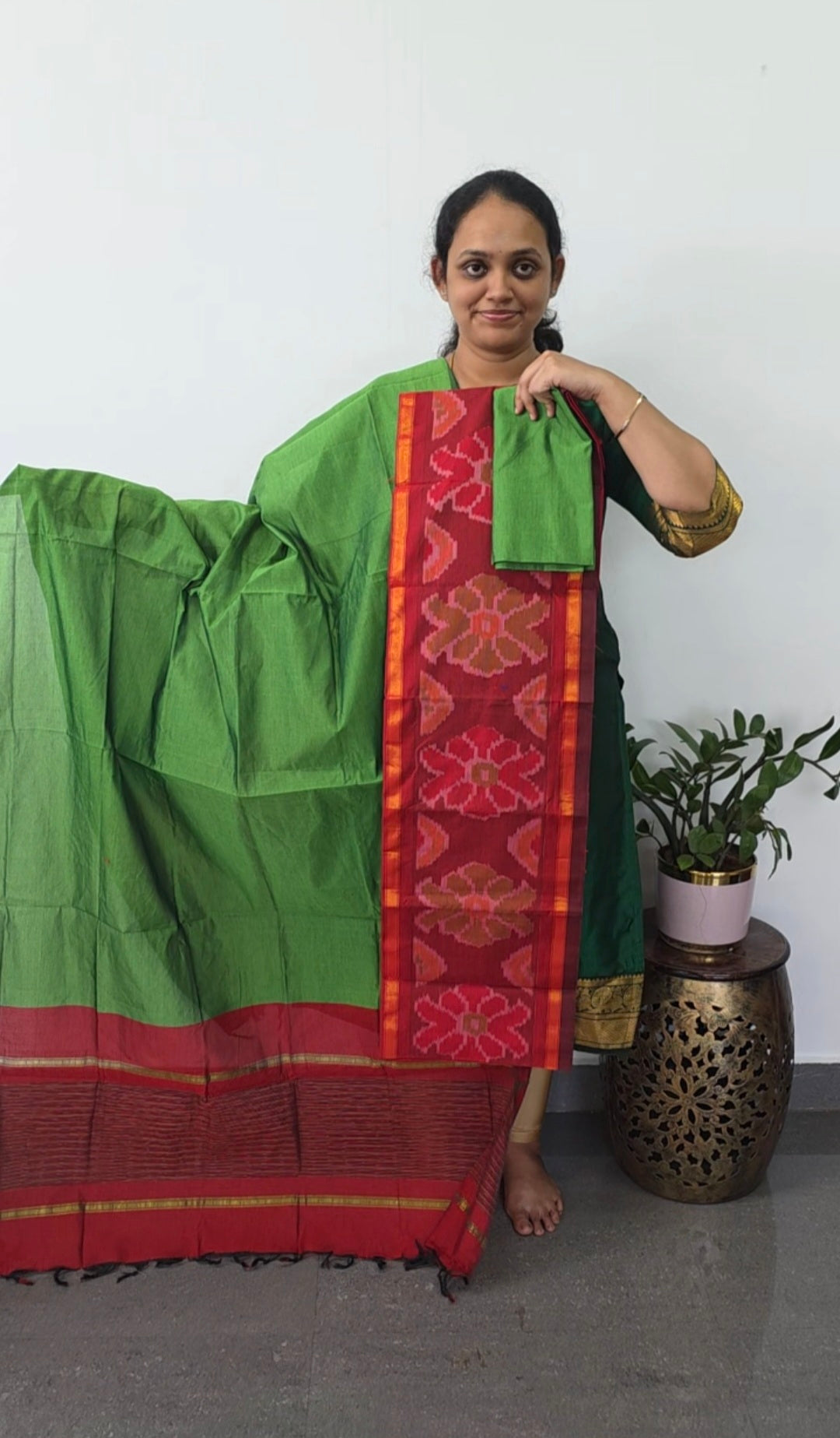 Pochampally sico set with ikkat damn -SD444