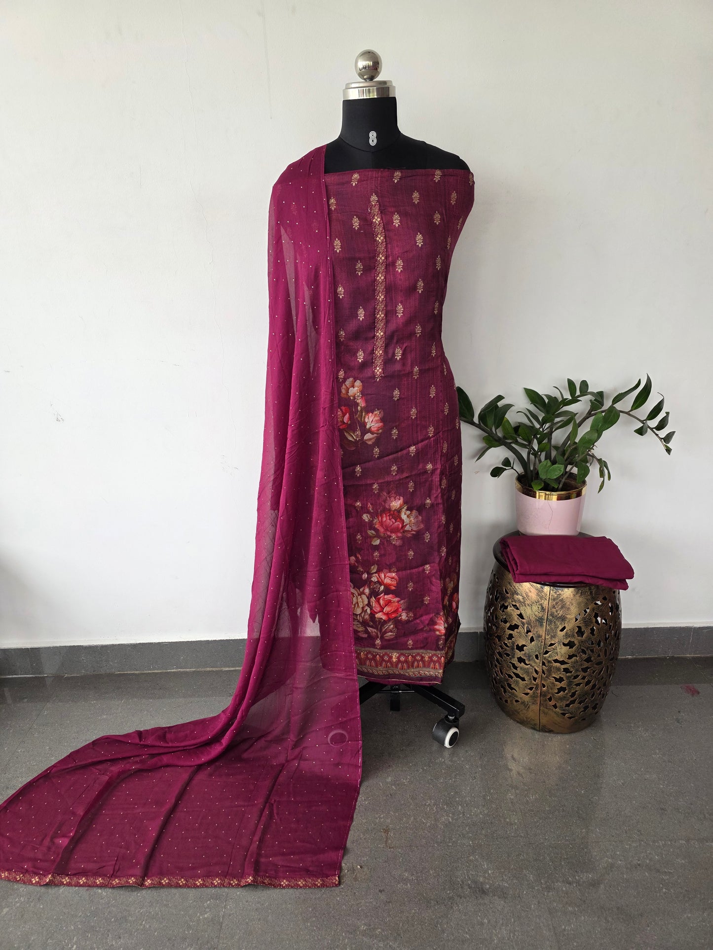Semi muslin silk set - DM135