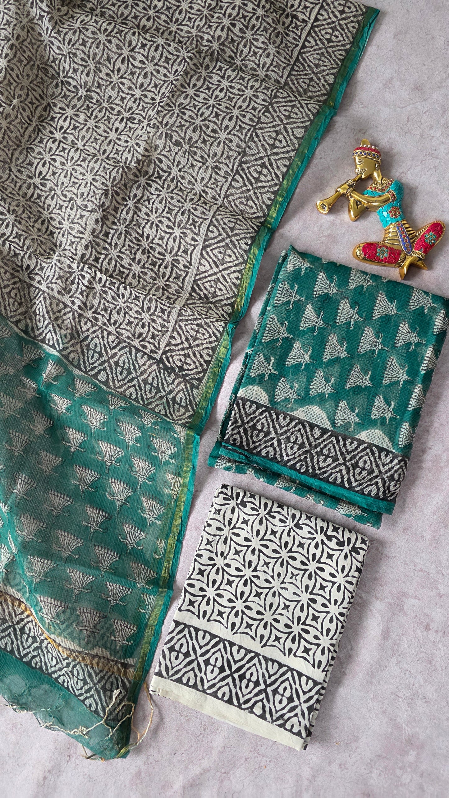 Handblock Jaipuri Kota doria set - JA713
