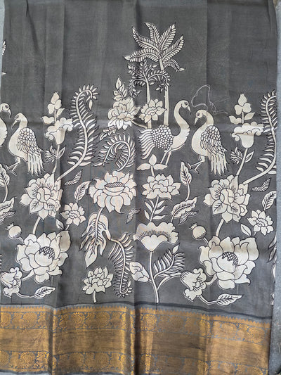 Kanchi border chennuri kalamkari silk set - AK424