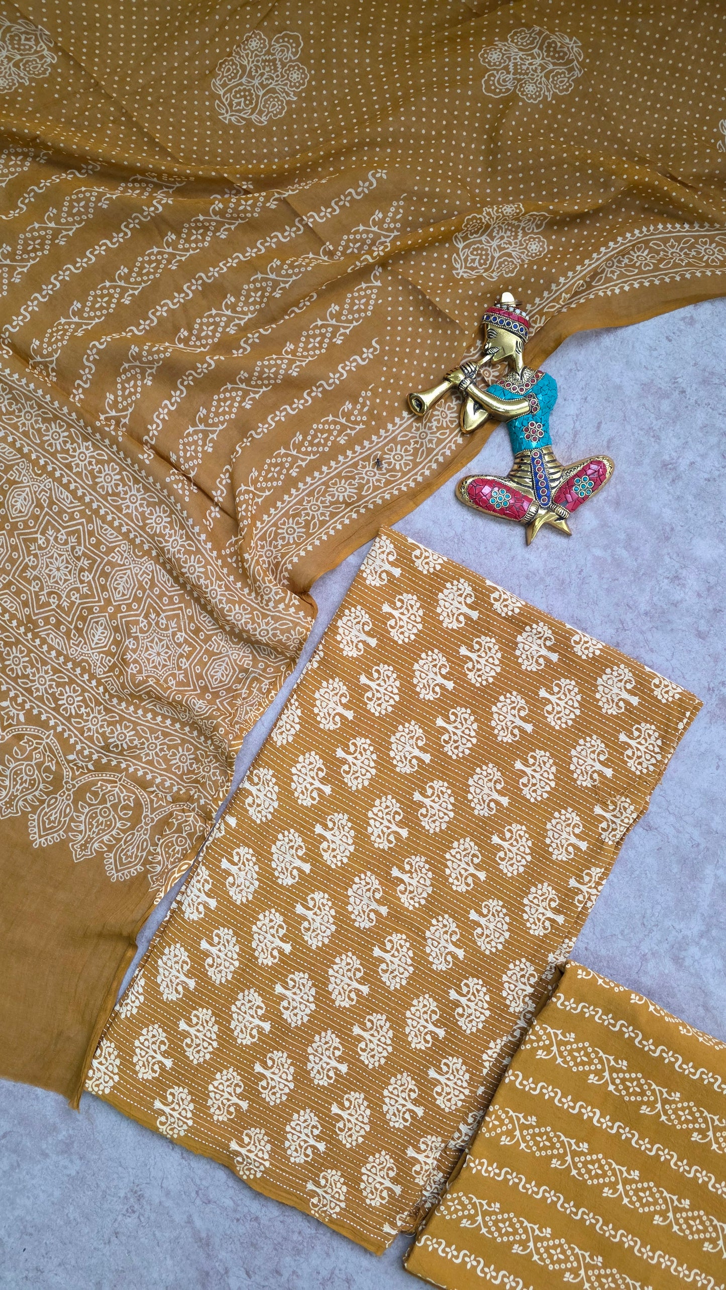 Heavy kantha Ajrakh cotton set - VC107