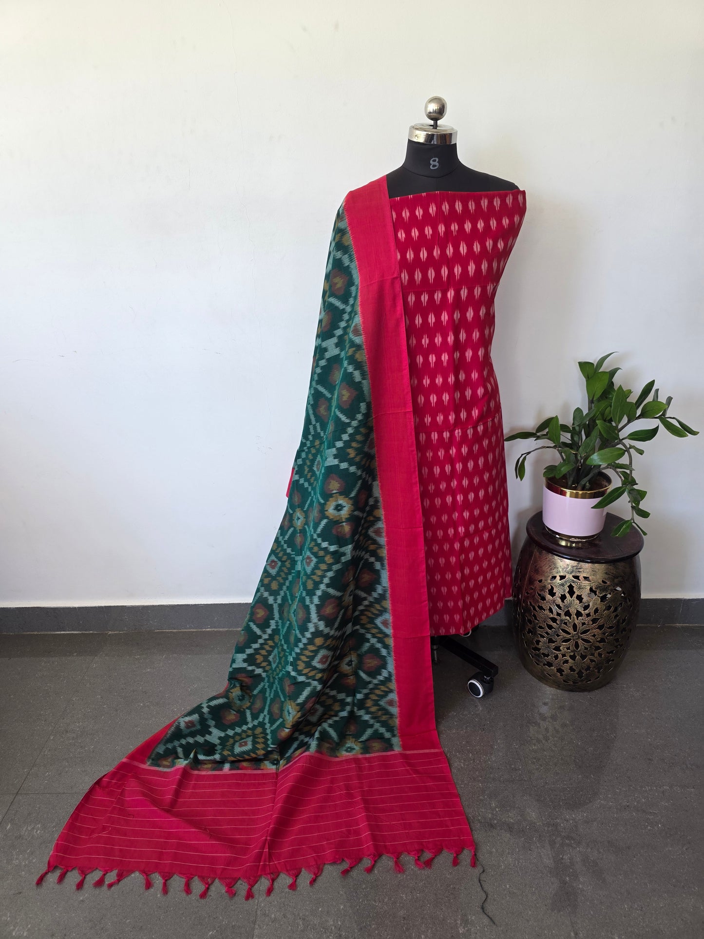 Handloom Mercerised ikkat cotton salwar set - KK100