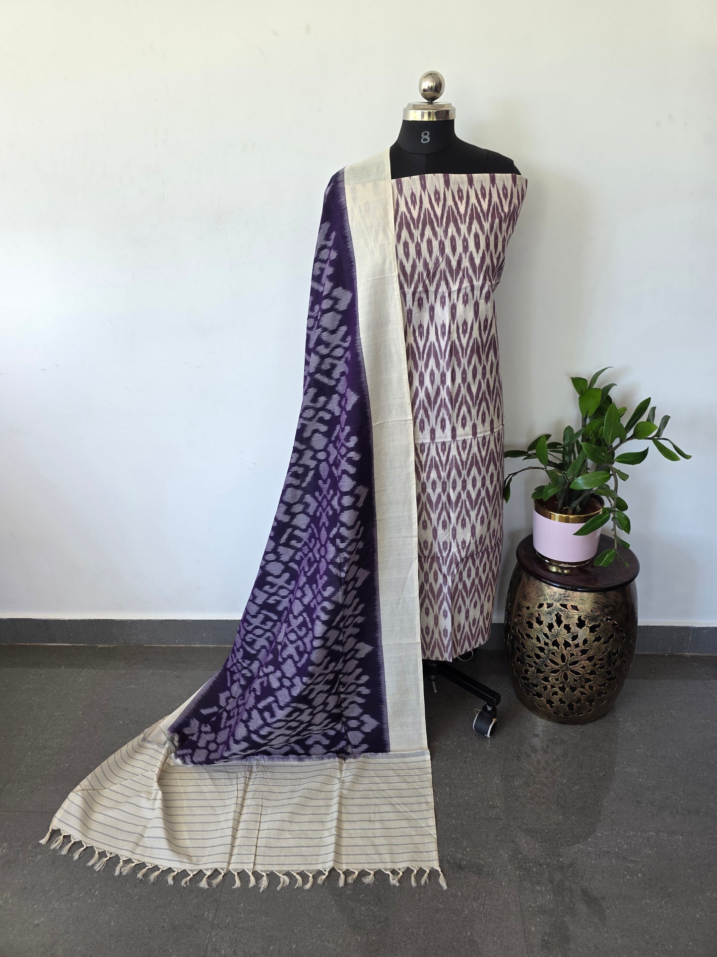 Handloom Mercerised ikkat cotton salwar set - KK101