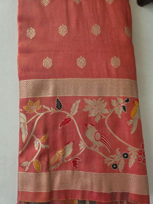 premium cosmos silk paithani running material ( 1 mtrs ) - PRM2