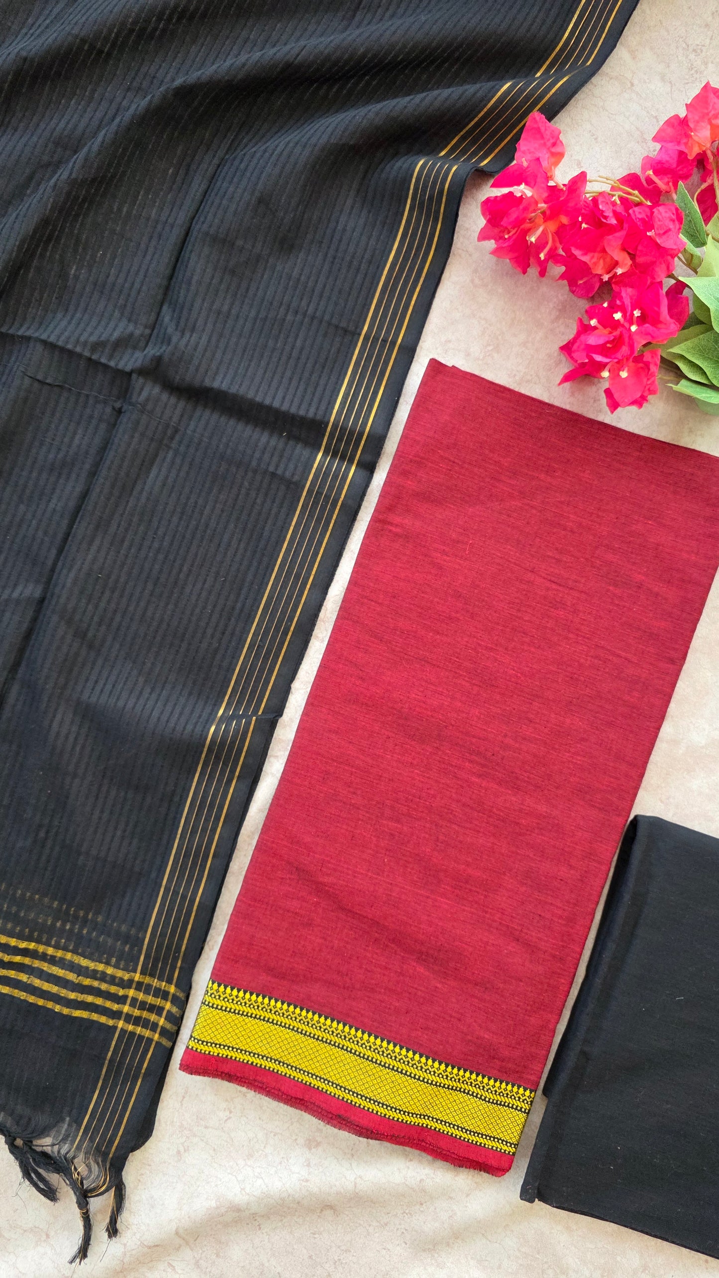 Pure handloom cotton with mangalagiri border - AA35