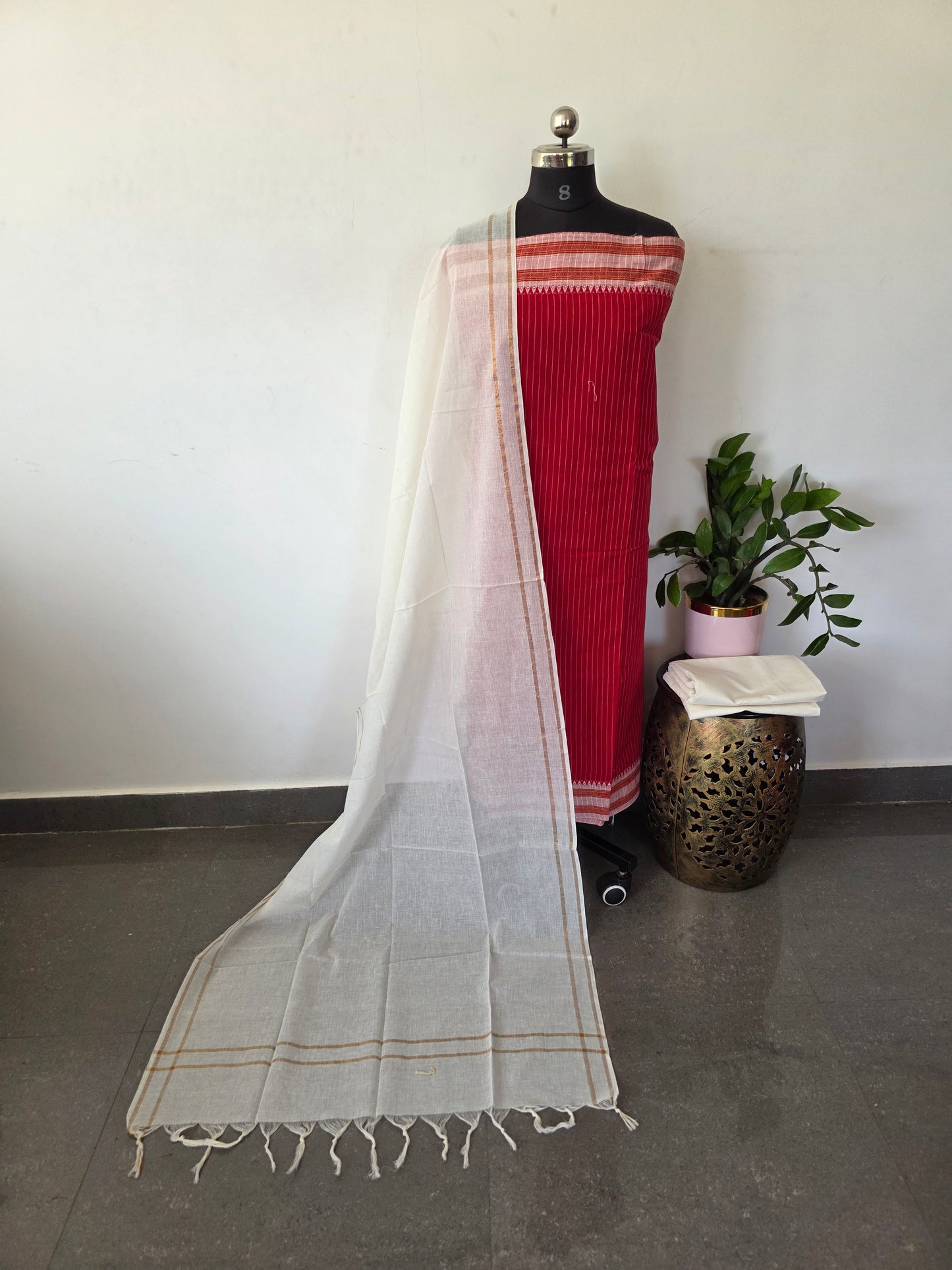 Mangloo Dobby border south cotton set - PSC5