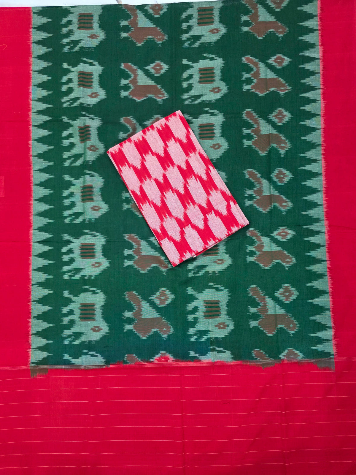 Ikkat cotton with Handloom Mercerised ikkat duppatta - WW813