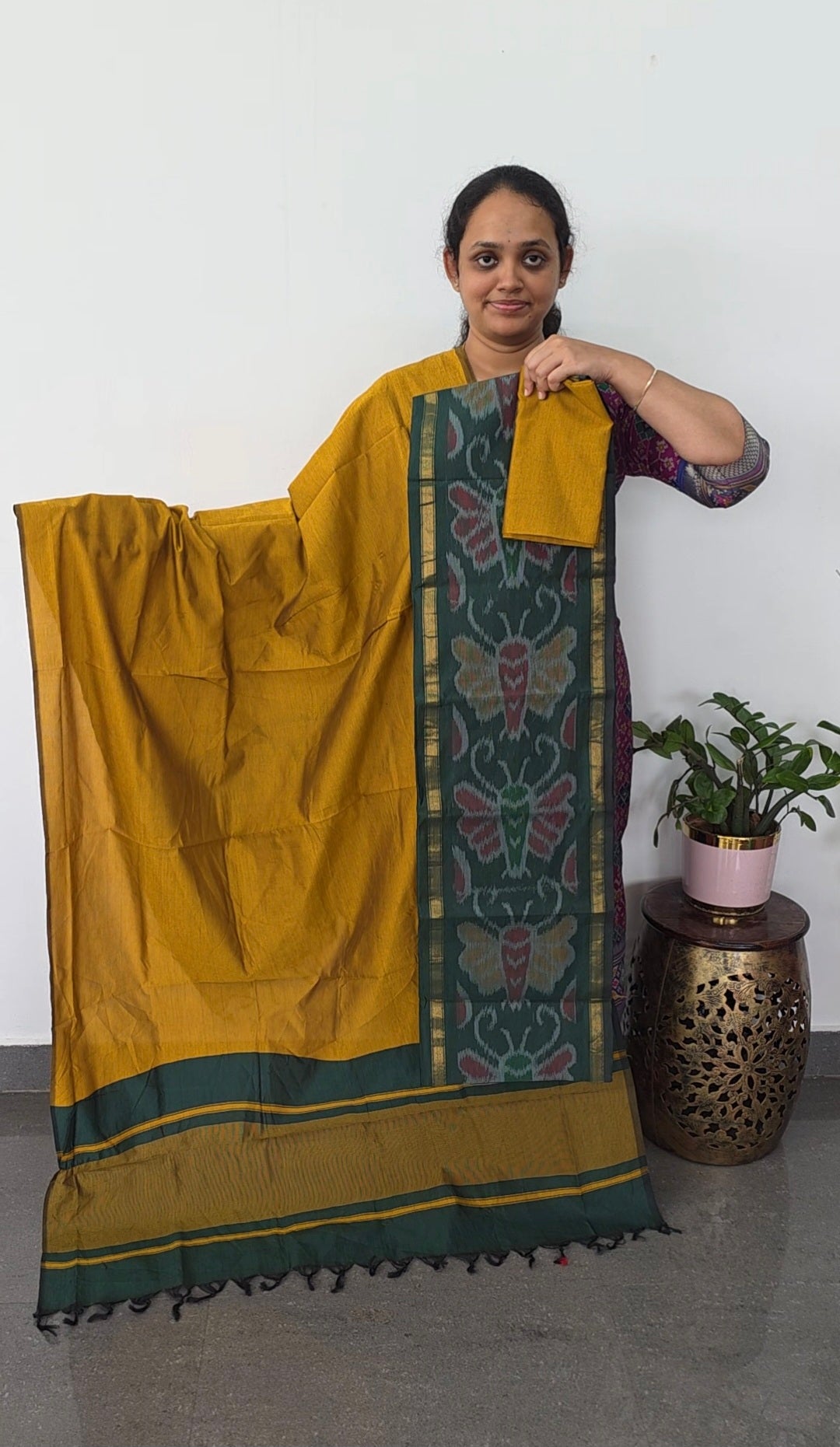 Pochampally sico set with ikkat damn - SD515