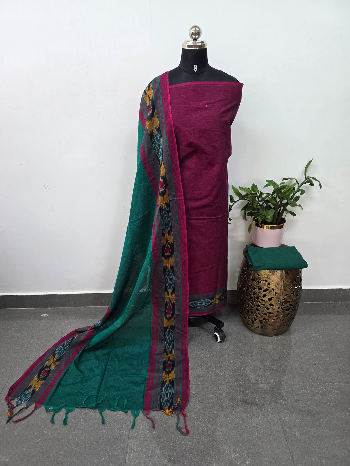 Pochampally border south cotton set - HA185