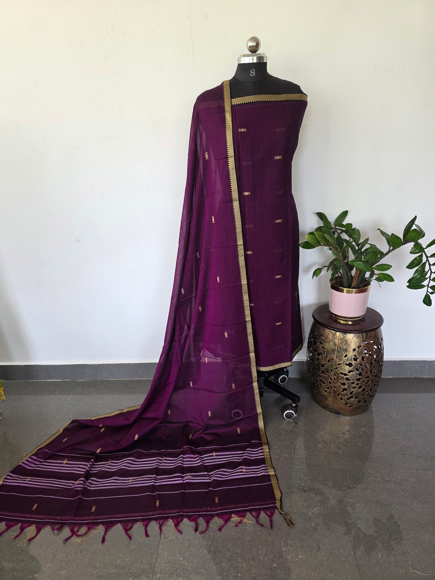 Mercerised narayanapet salwar set with butta weave (4.5 meters) -NA491