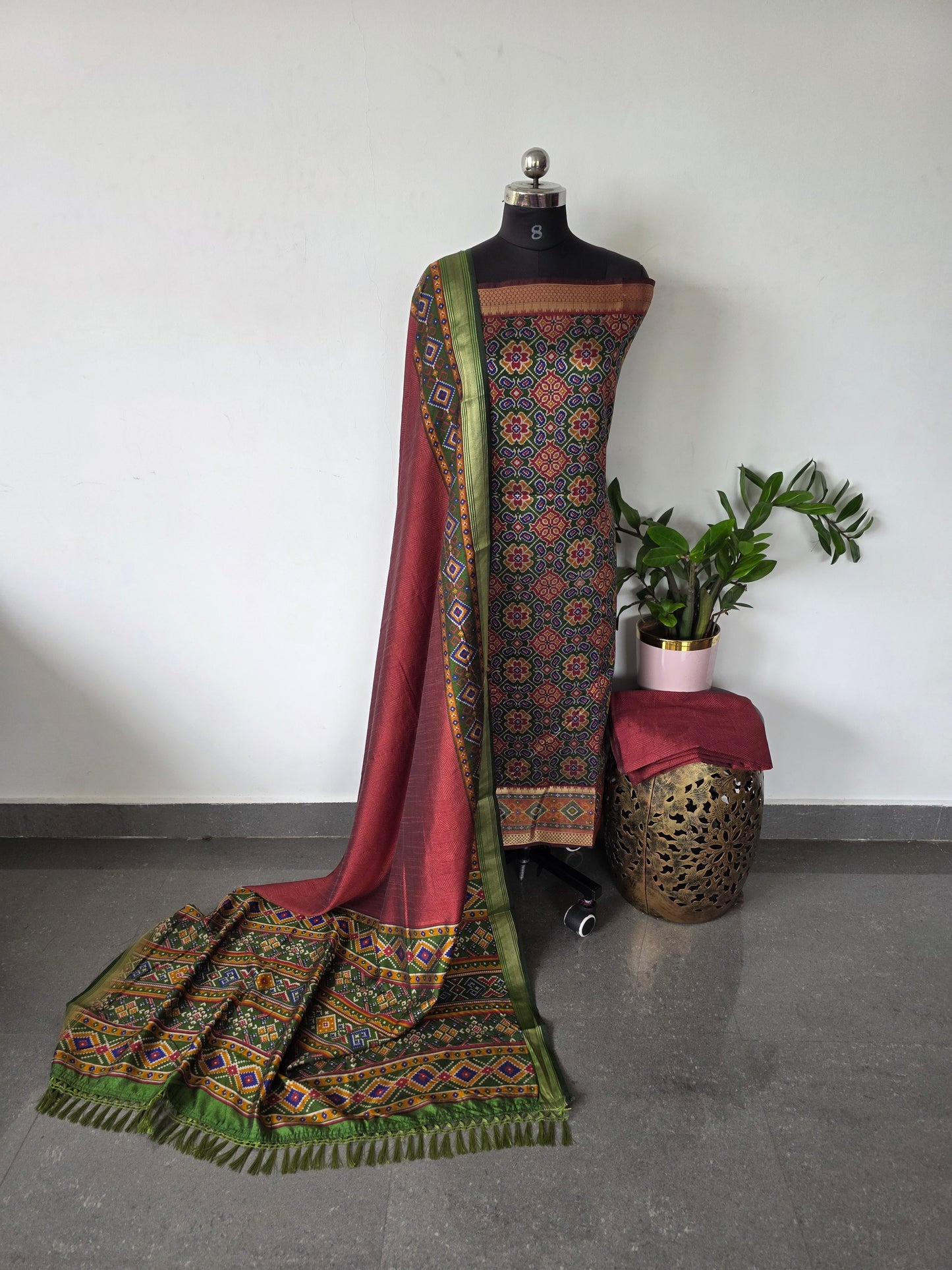 Premium semi Patola silk set - PK89