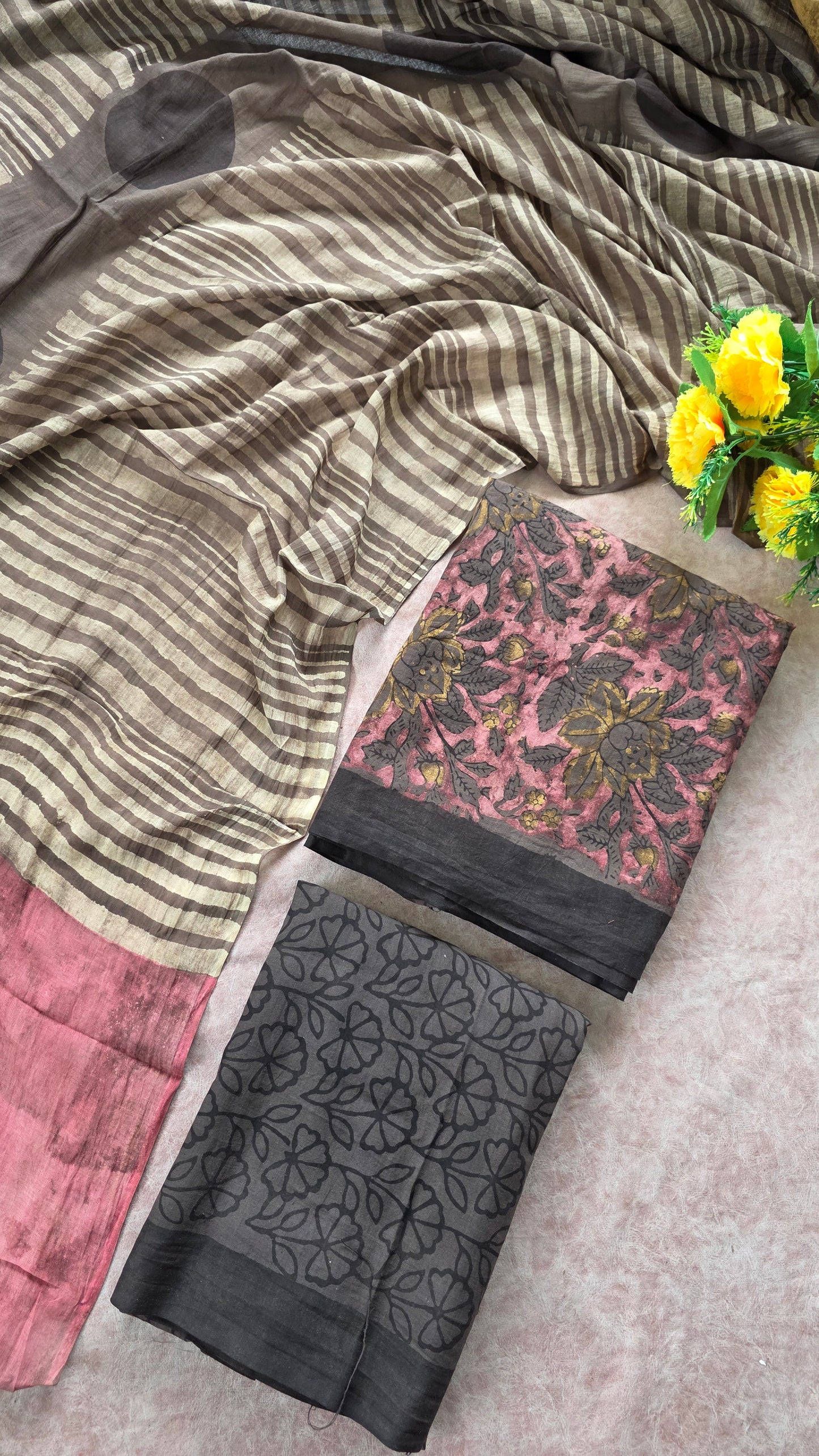 Nashpal Ajrakh Handblock Jaipuri pure cotton set - JA846