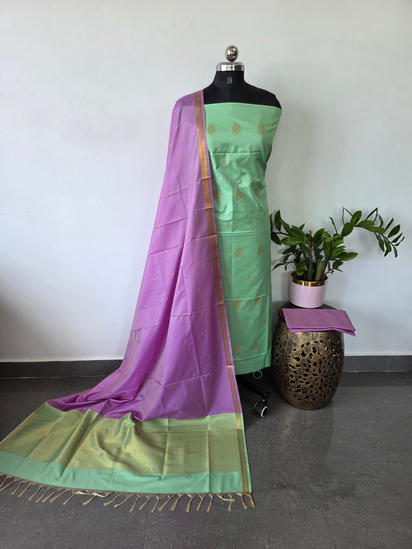 Kanchivaram semi softsilk salwar set - KS18