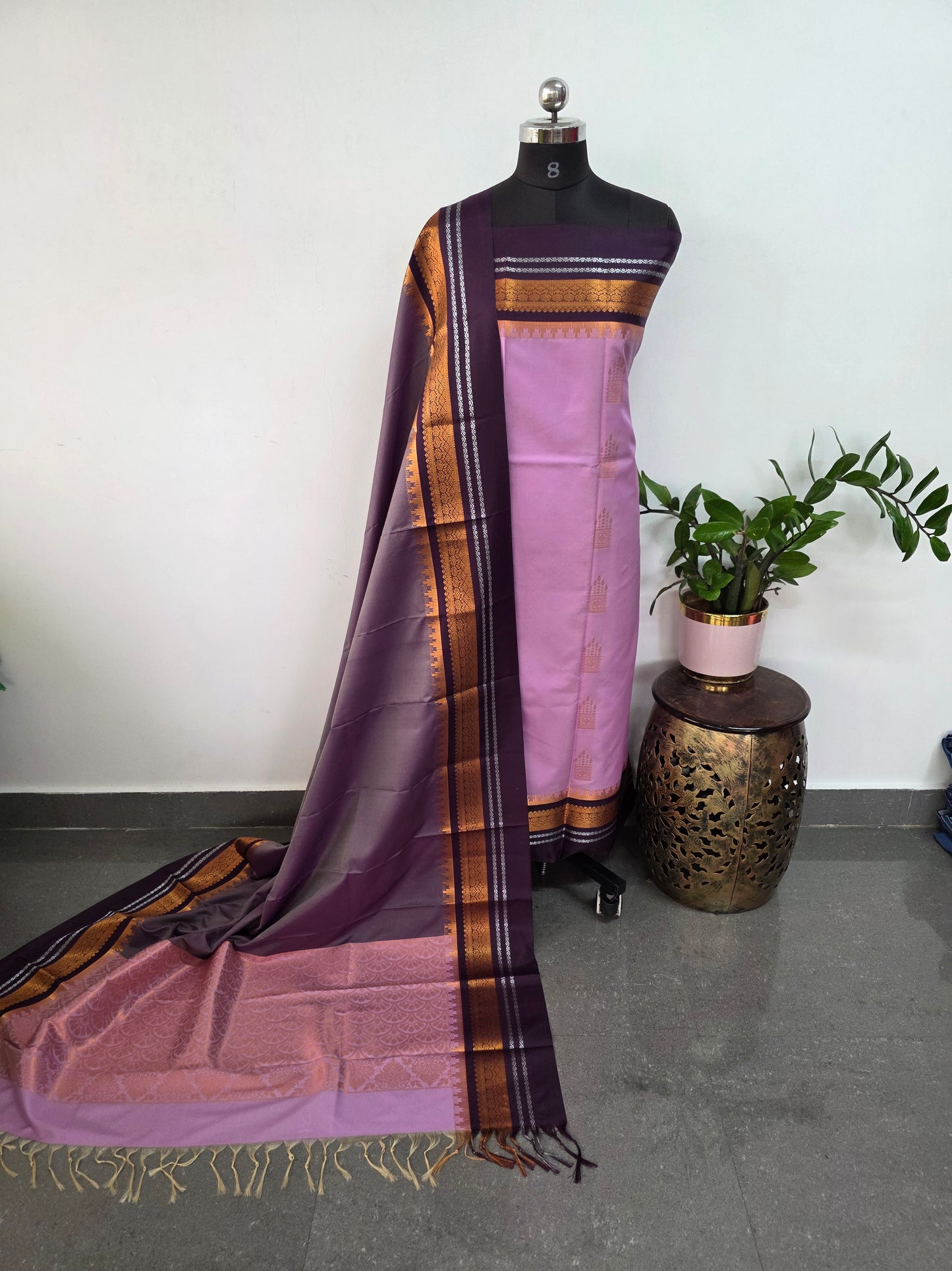 Gadwal border soft silk salwar set - GS1