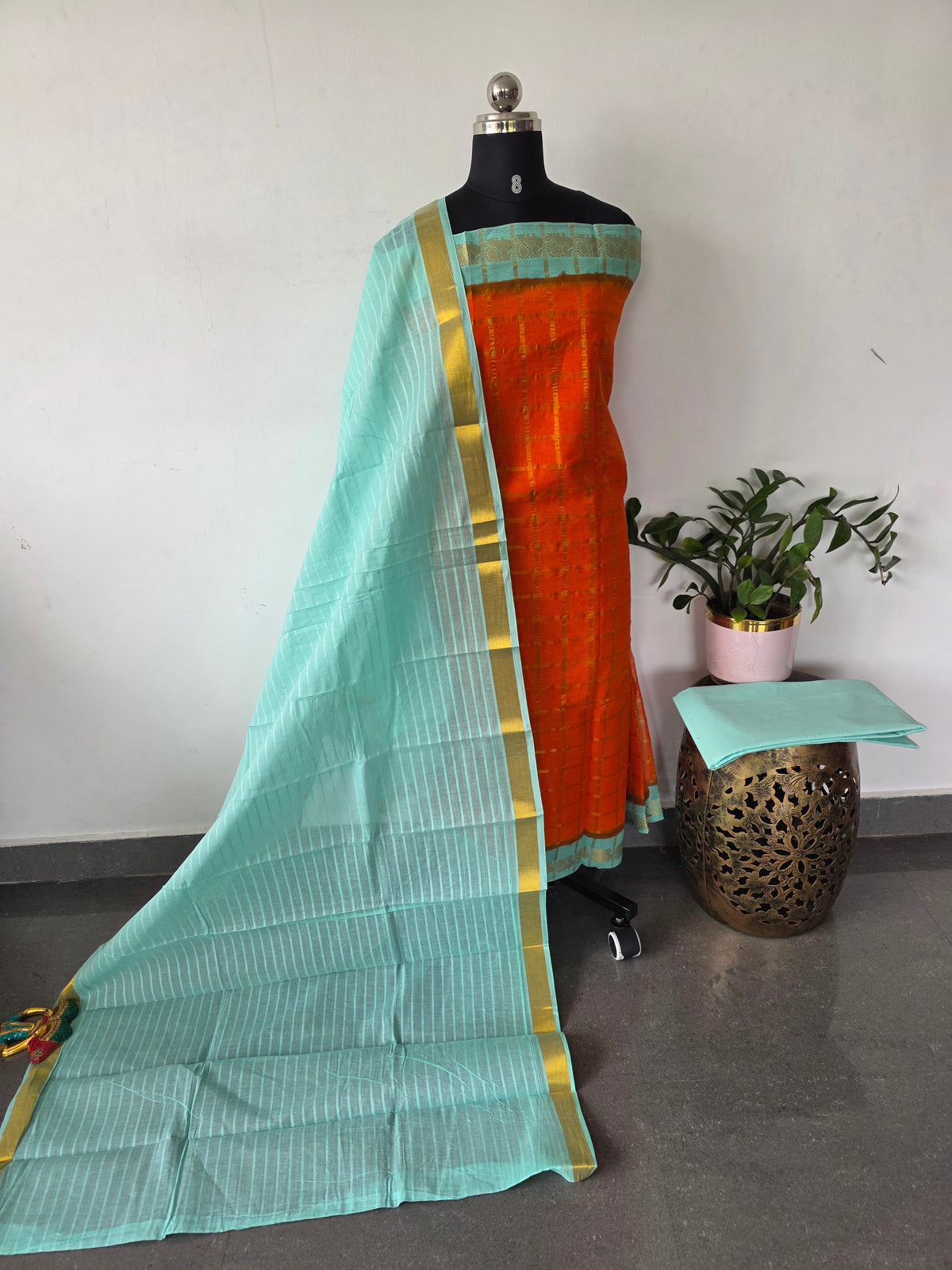 Madurai Sungudi Pavithram checks salwar set - MS101