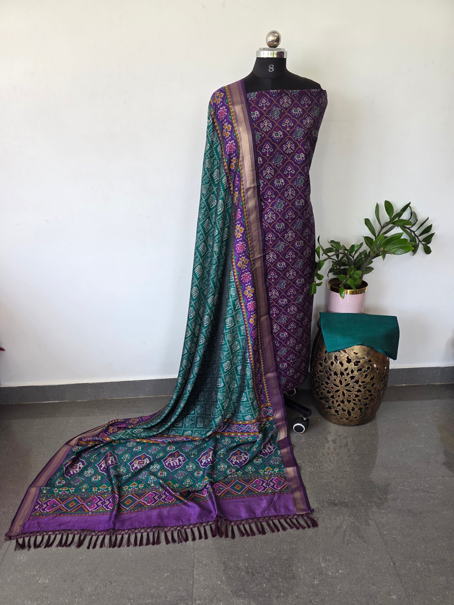 Premium semi Patola silk set - PK103