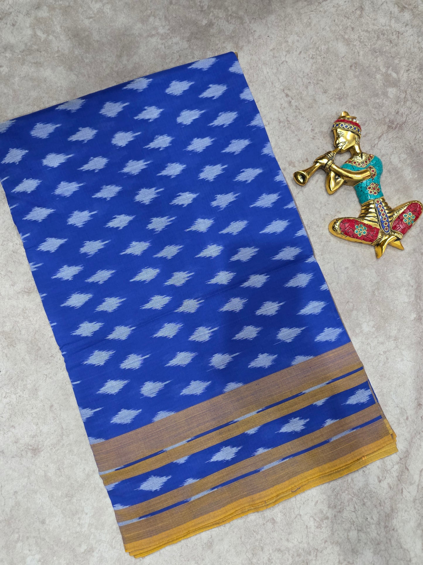 Mercerised warp ikkat saree - NV349