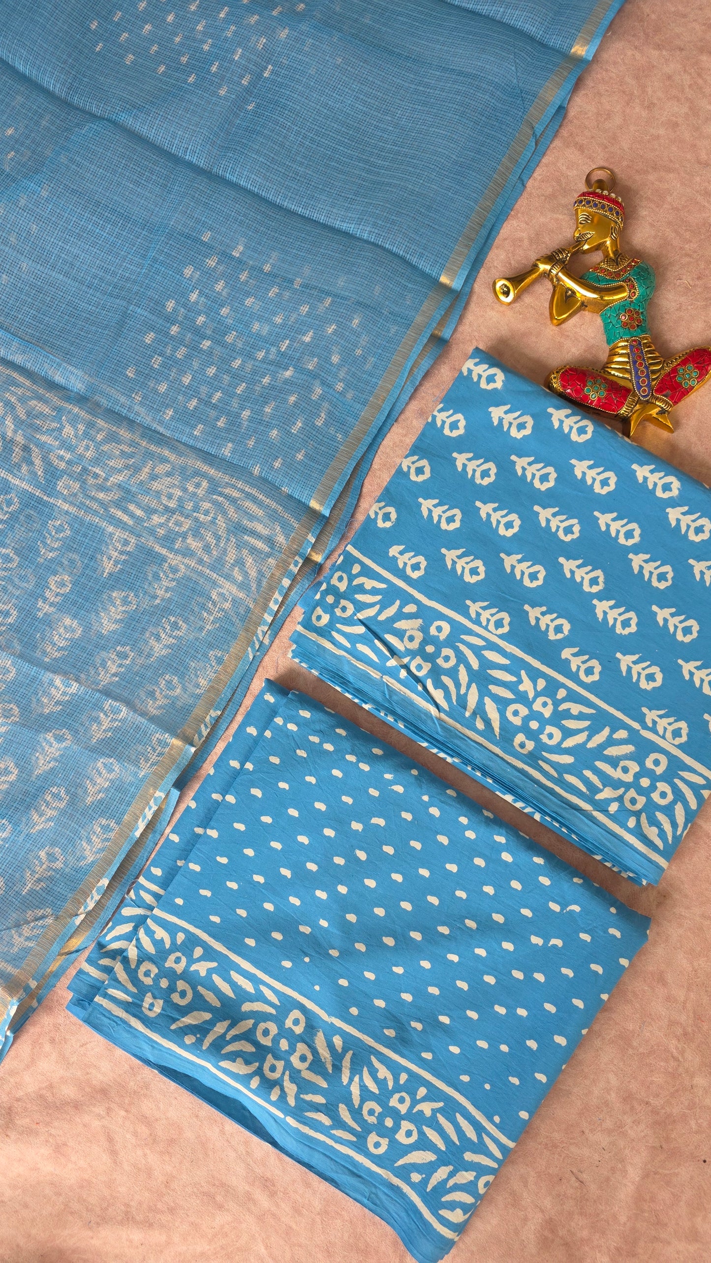 Handblock Jaipuri cotton with Kota shawl - JA765