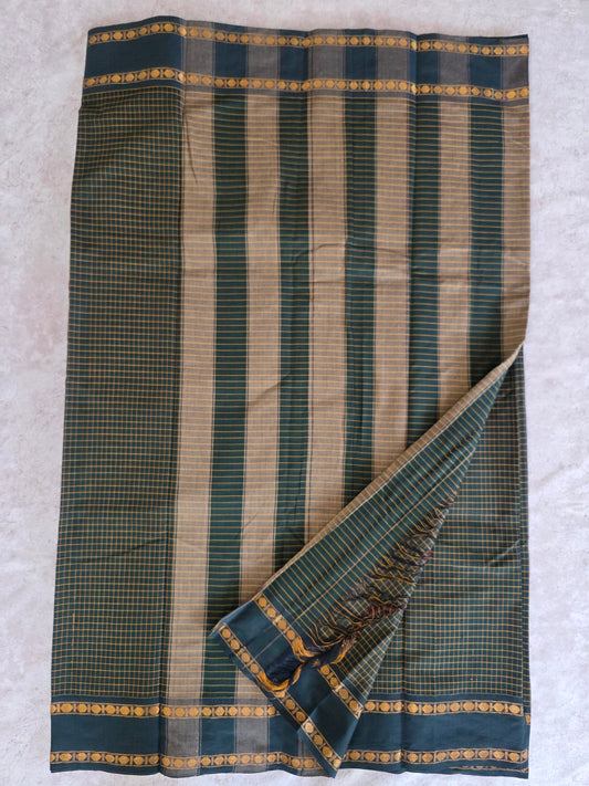 Mercerised checked narayanapet saree - NA205