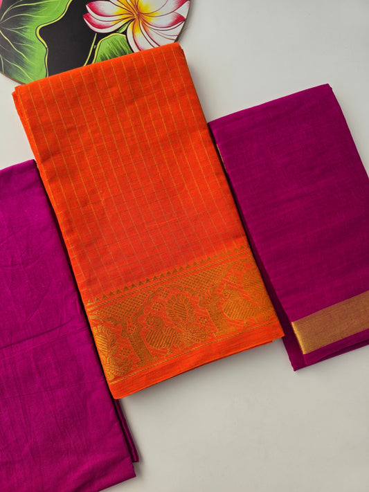 Madurai sungudi zari kattam salwar set