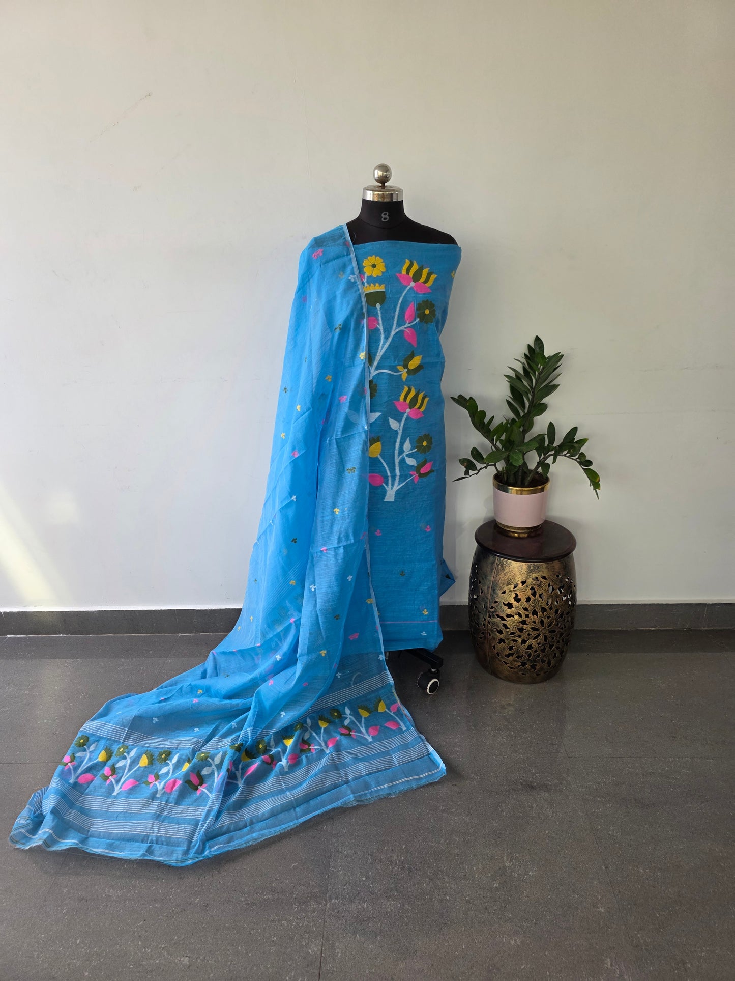 Premium Jamdhani silk cotton set - JS4