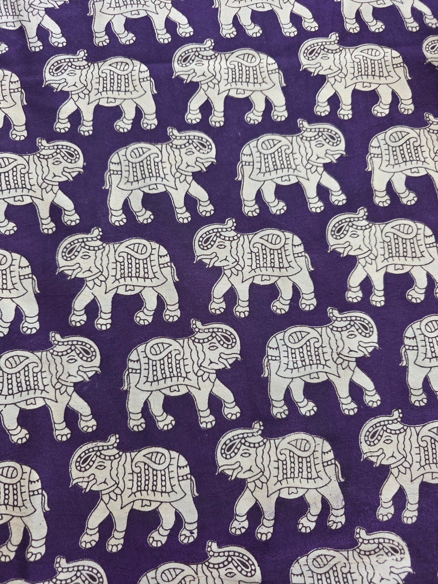 Pure silk kalamkari  running material (1 meter)- KM75